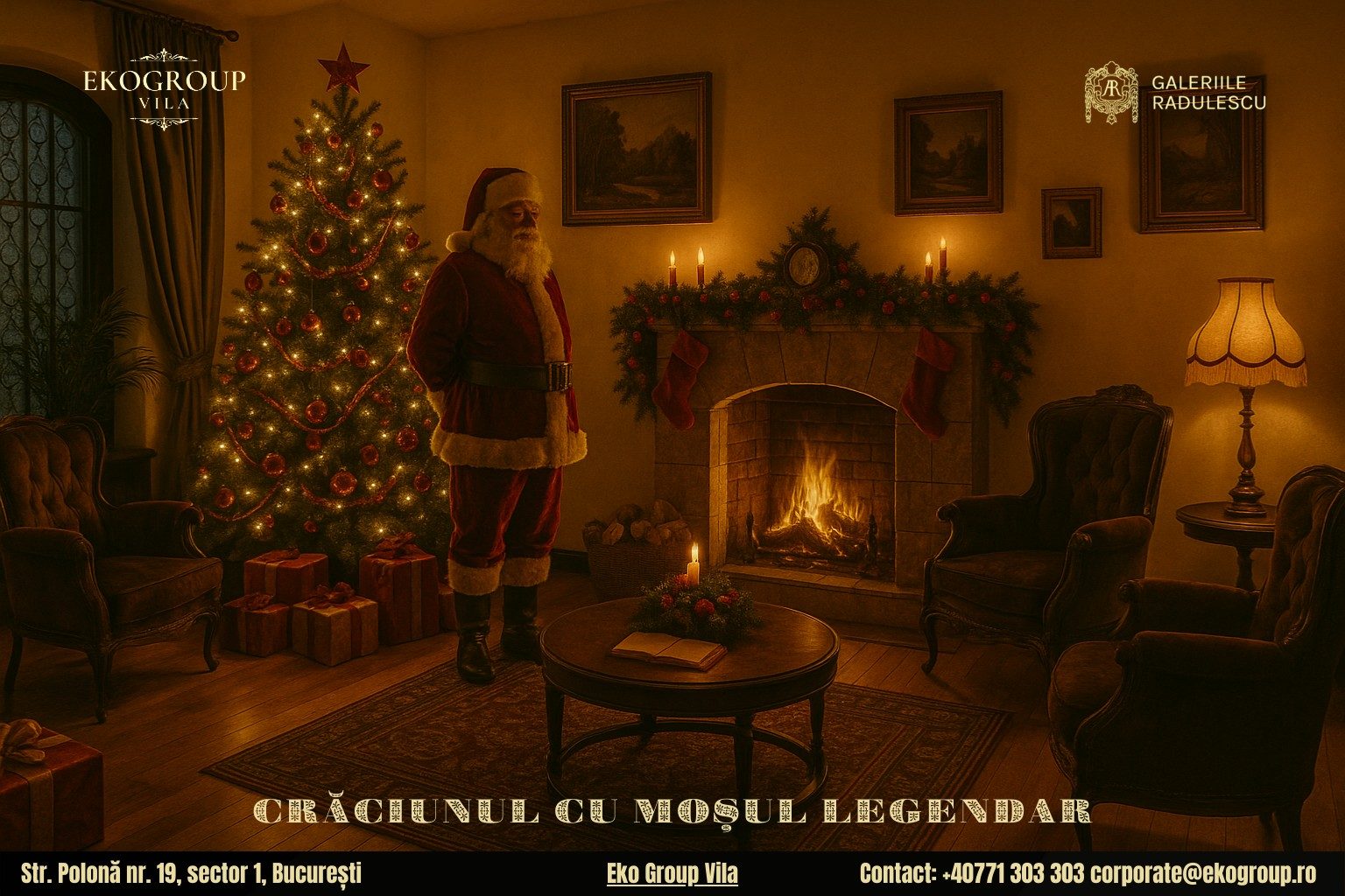 Legenda lui Moș Crăciun în atmosfera fermecătoare a Eko Group Vila: o privire nostalgică către Crăciunul anilor ’30